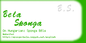 bela sponga business card